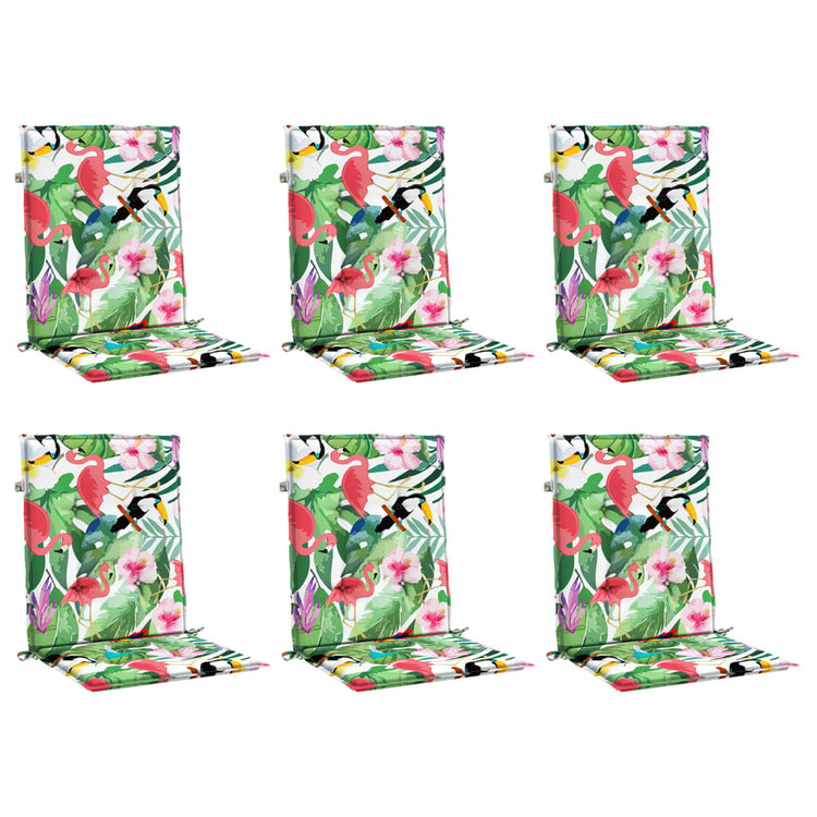 VIDAXL -Stuhlkissen 6 Stcs Low Back Stoff Multi -Colored