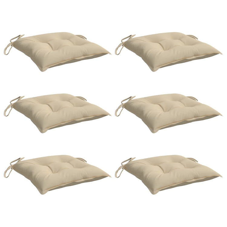 VIDAXL -Stuhlkissen 6 PCs 40x40x7 cm Oxford Stoff Beige