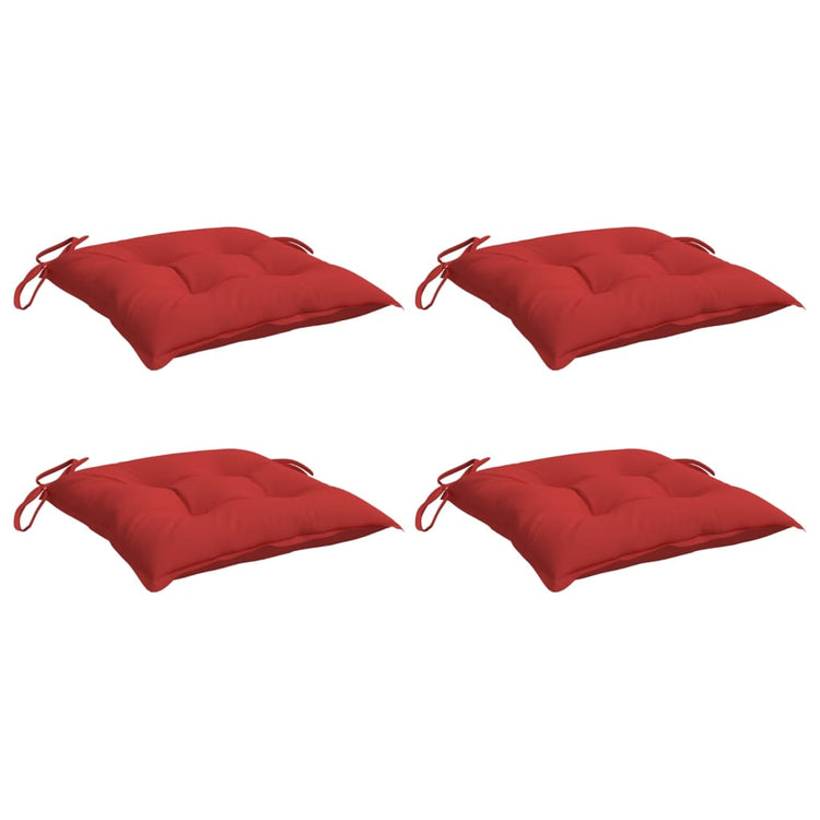 Vidaxl -Stuhlkissen 4 Stcs 40x40x7 cm Oxford Stoff rot