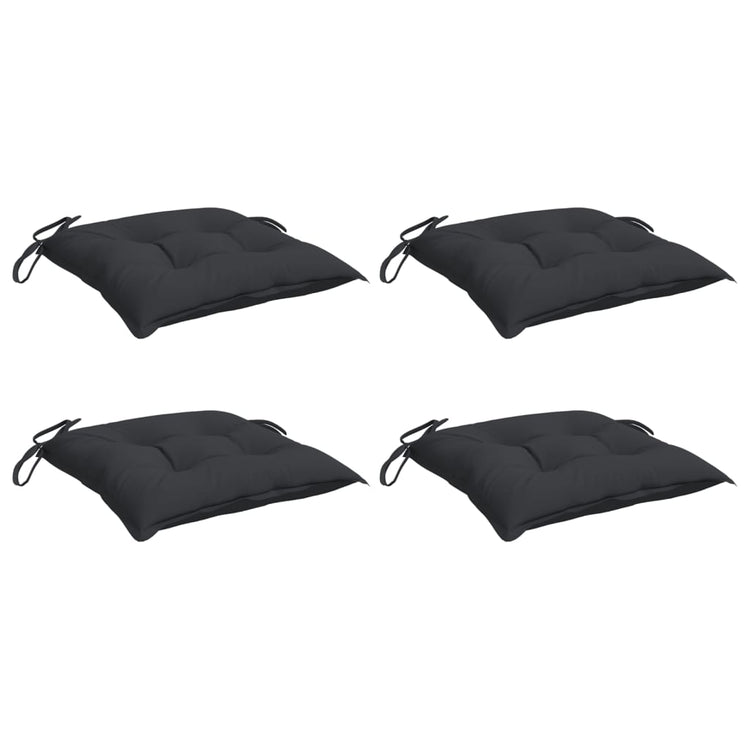 VIDAXL STUHR Kissen 4 Stcs 40x40x7 cm Oxford Stoff schwarz