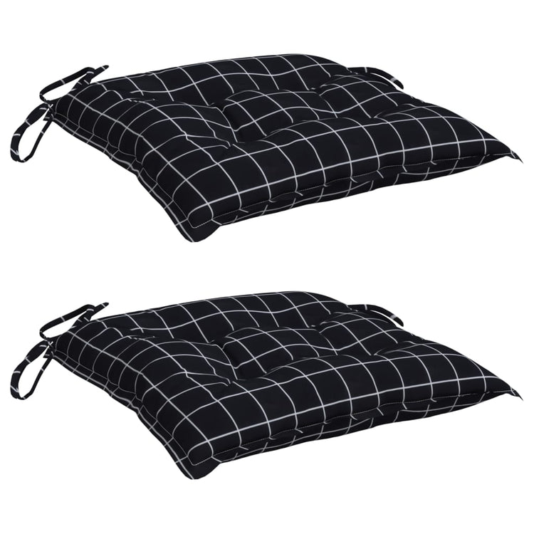 VIDAXL -Stuhlkissen 2 STEDRangement Muster 40x40x7 cm Stoff schwarz