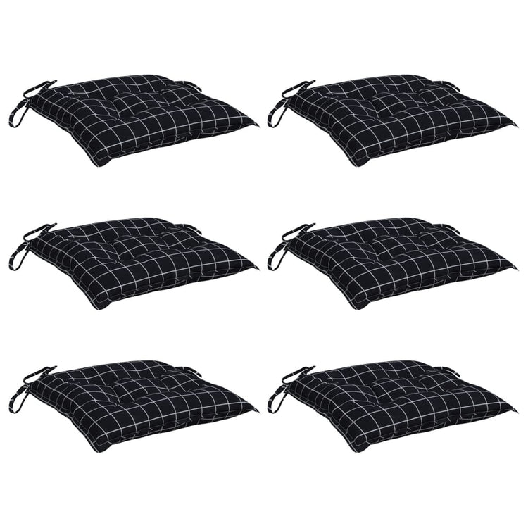 VIDAXL -Stuhlkissen 6 STEDRANGEMENT MUBER 40x40x7 cm Stoff schwarz