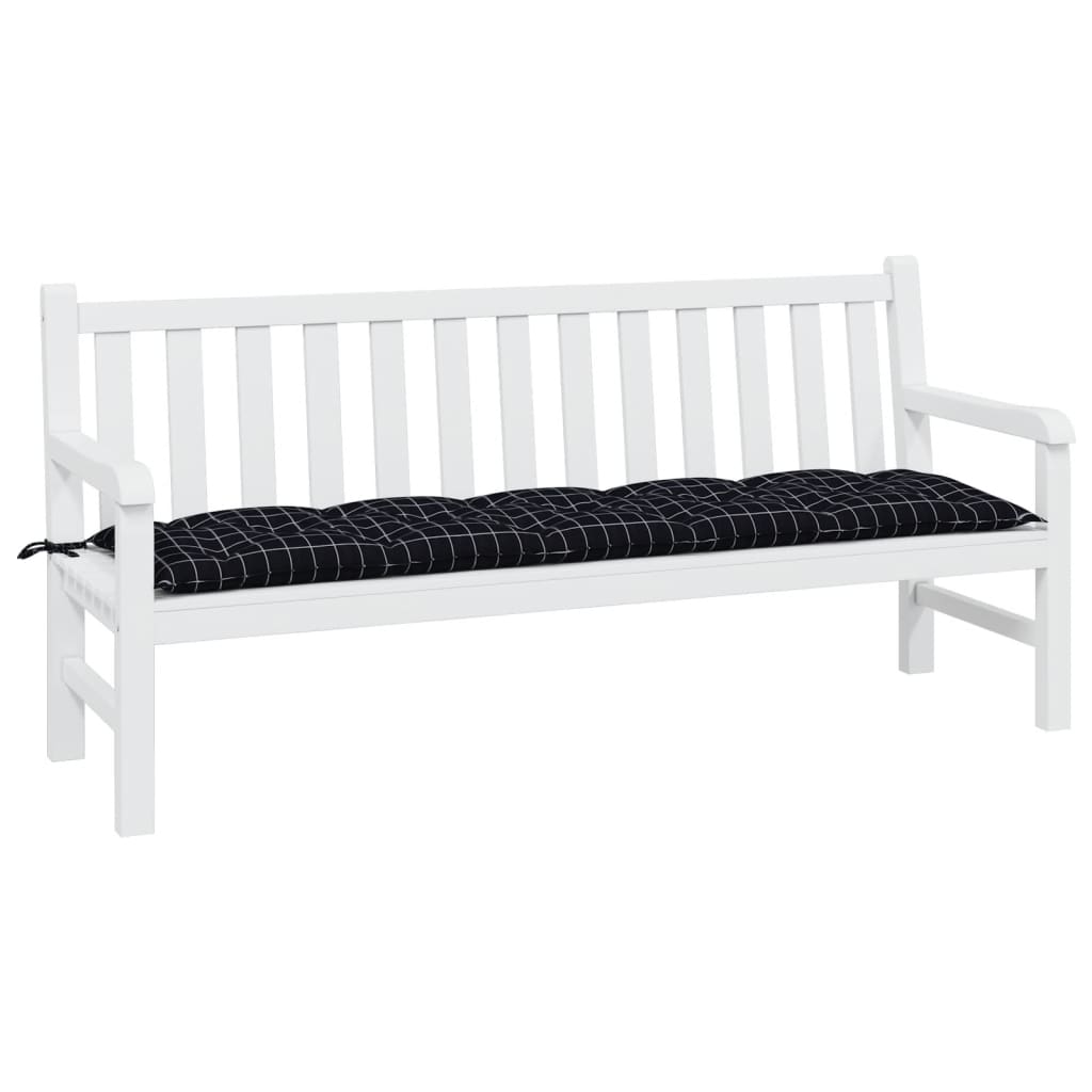 Vidaxl Gartenbank Kissen 180x50x7 cm Oxford Stoff Diamond Muster Schwarz