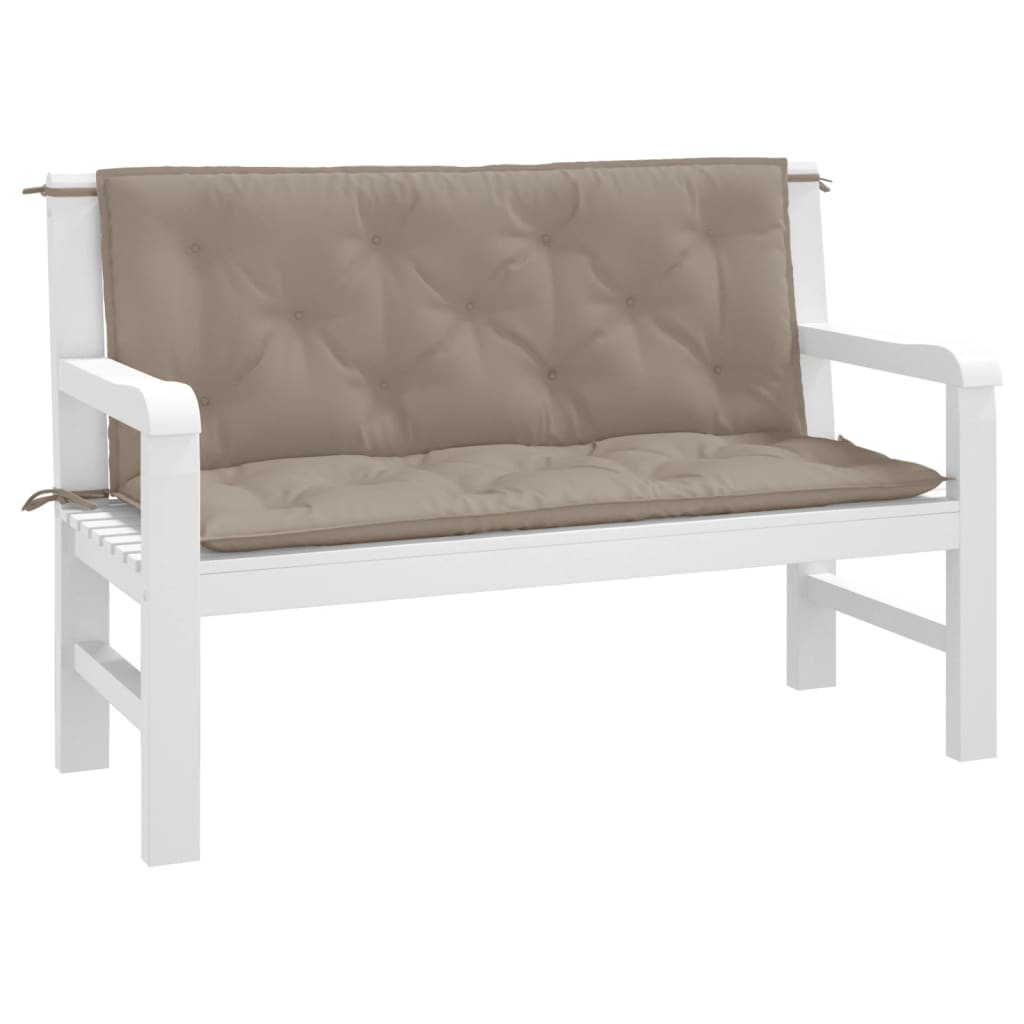 Vidaxl Gartenbankkissen 2 Stcs 120x50x7 cm Oxford Stofftaupe