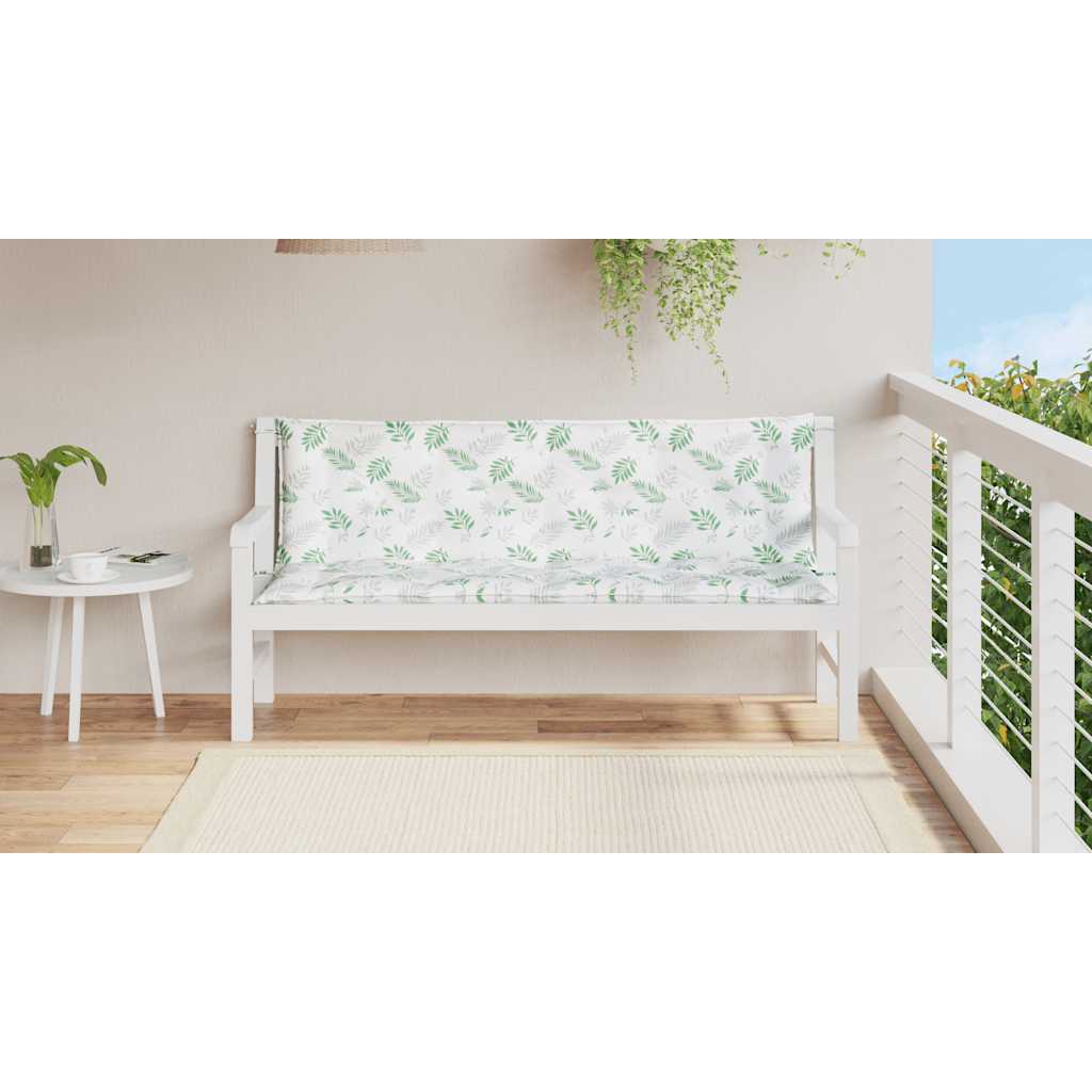 VIDAXL GARDE BENCH CUTHIONS 2 PCS Blattmuster 150x50x7 cm Stoff