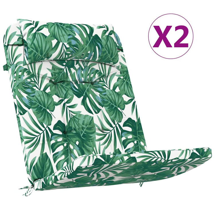 Vidaxx Stuhlkissen 2 Stück Blattmuster 58 x 77 x 4,5 cm Oxford-Stoff