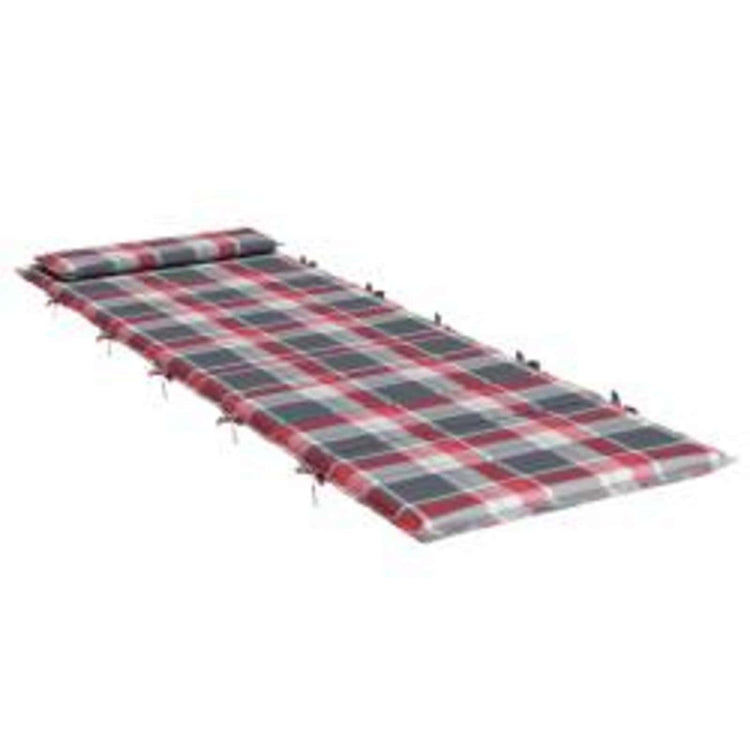 Vidaxl Sonnenliegenkissen rot und grau 178 x 60 x 4 cm Oxford-Stoff