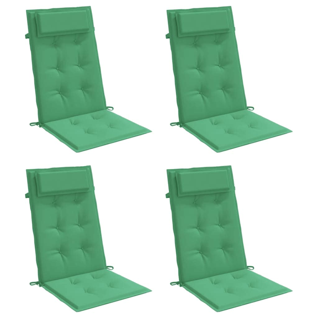 Vidaxl -Stuhlkissen 4 St hoher Rücken Oxford Fabric Green