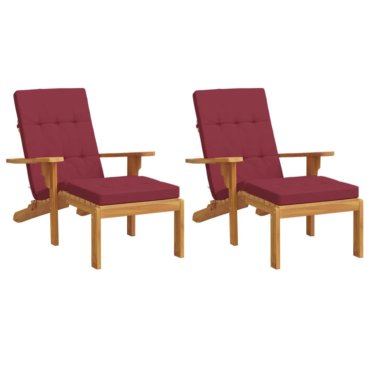 Vidaxl Terrassenstuhl Kissen 2 St. Oxford Stoff Wein rot