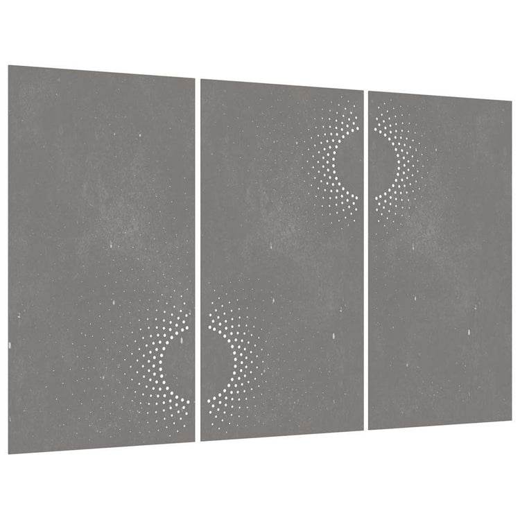 Vidaxl Wanddekoration Garten 3 St. Sonne Design 105x55 cm Cortenstaal