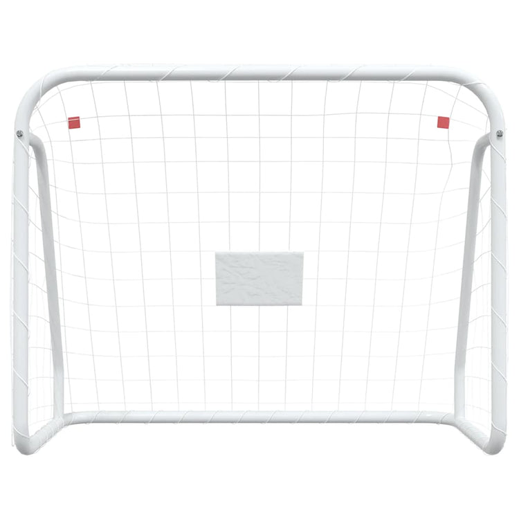 VIDAXL -Fußballtor mit Netto 125x96x60 cm Stahl und Polyesterweiß