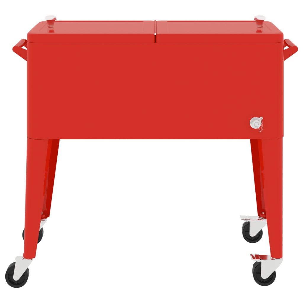 Vidaxl Cool Box auf Rädern 92x43x89 cm rot