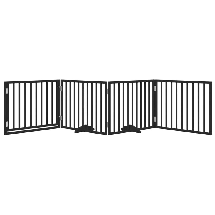 Vidaxx faltbares Hundegitter 4 Paneele 320 cm Pappelholz schwarz