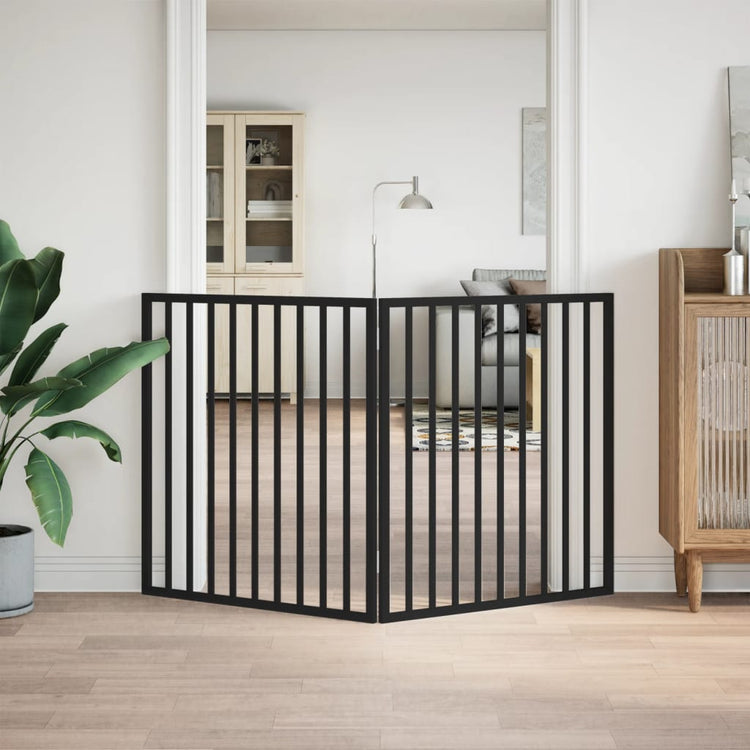 Vidaxl Hundezaun zusammenklappbar 2 Panels 160 cm Populierhout Schwarz