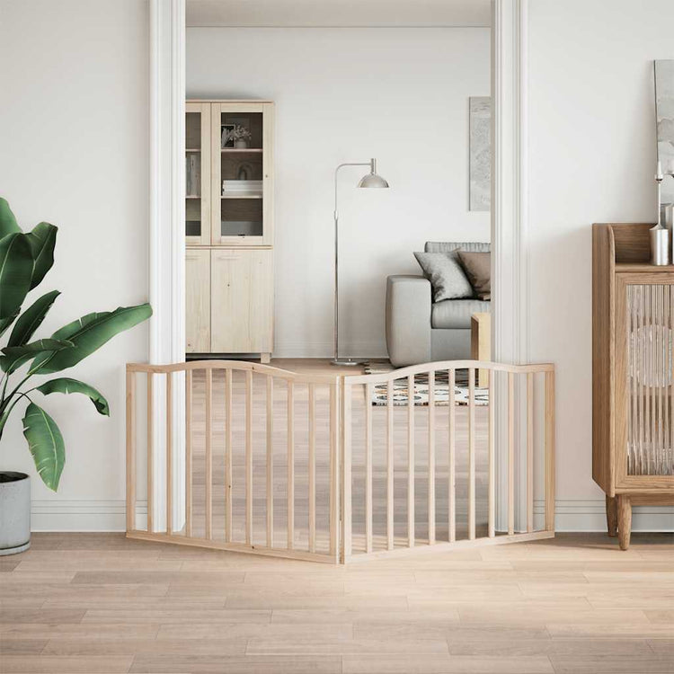 Vidaxl Hundezaun zusammenklappbar 2 Paneele 160 cm Pappelholz