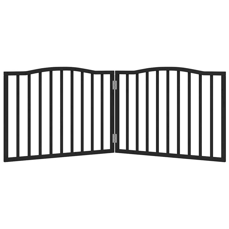 Vidaxl Hundezaun zusammenklappbar 2 Panels 160 cm Populierhout Schwarz