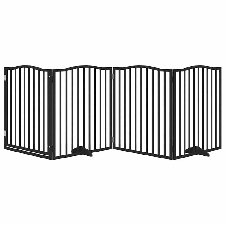 Vidaxl Hundezaun zusammenklappbar 4 Paneele 320 cm Pappelholz Schwarz