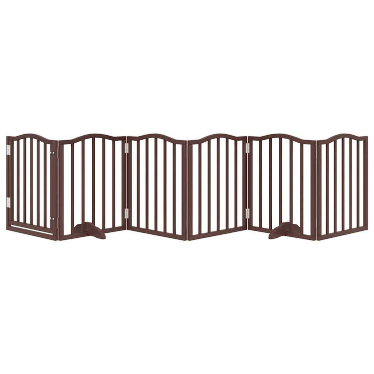 VIDAXL Hundezaun zusammenklappbar 6 Paneele 300 cm Pappelholz braune Eiche