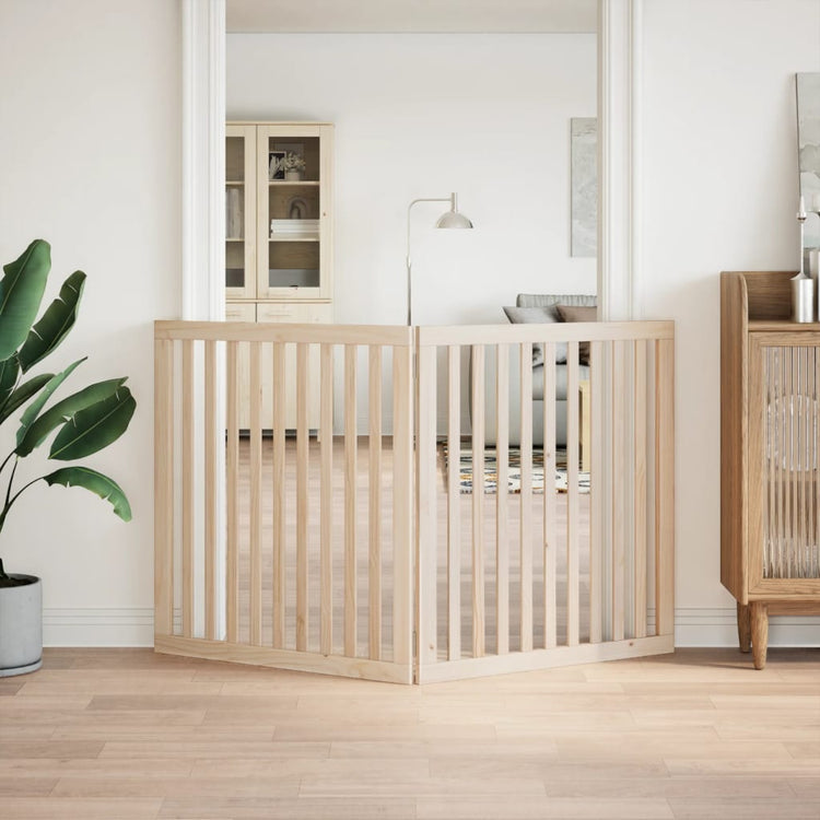Vidaxl Hundezaun zusammenklappbar 2 Paneele 160 cm Pappelholz