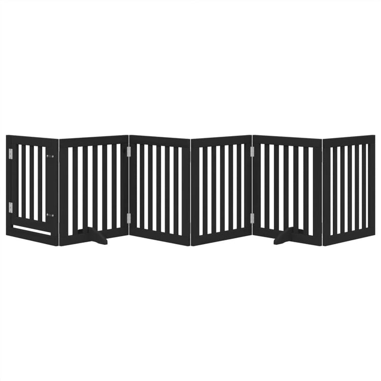 Vidaxl Hundezaun zusammenklappbar 6 Panels 300 cm Populierhout Schwarz