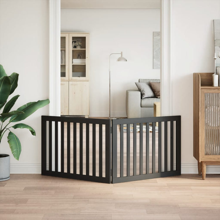 Vidaxl Hundezaun zusammenklappbar 2 Panels 160 cm Populierhout Schwarz
