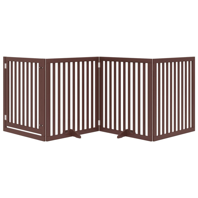 Vidaxl Hundezaun zusammenklappbar 4 Paneele 320 cm Pappelholz braun