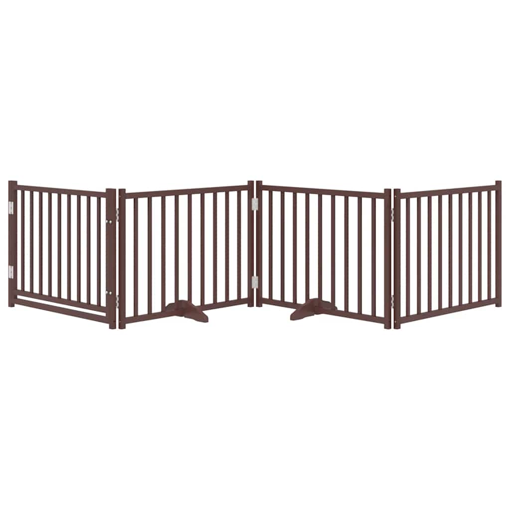 VIDAXL Hundezaun zusammenklappbar 4 Panels 320 cm Festkiefer -Braune -Eiche