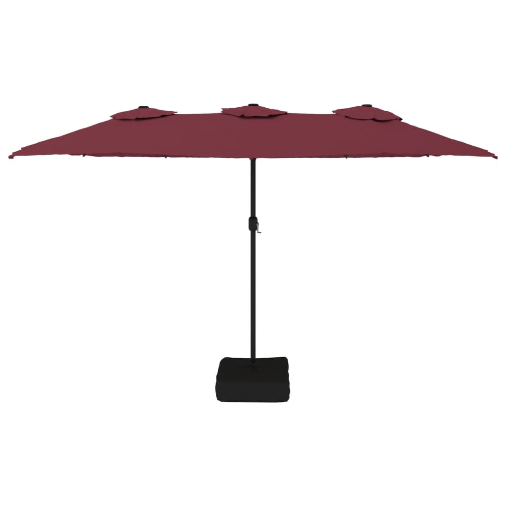 Vidaxl Parasol Doppeldach 449x245 cm Bordeaux rot