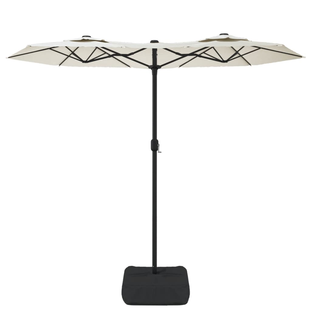 Vidaxl Parasol Doppeldach 316x240 cm Sandweiß