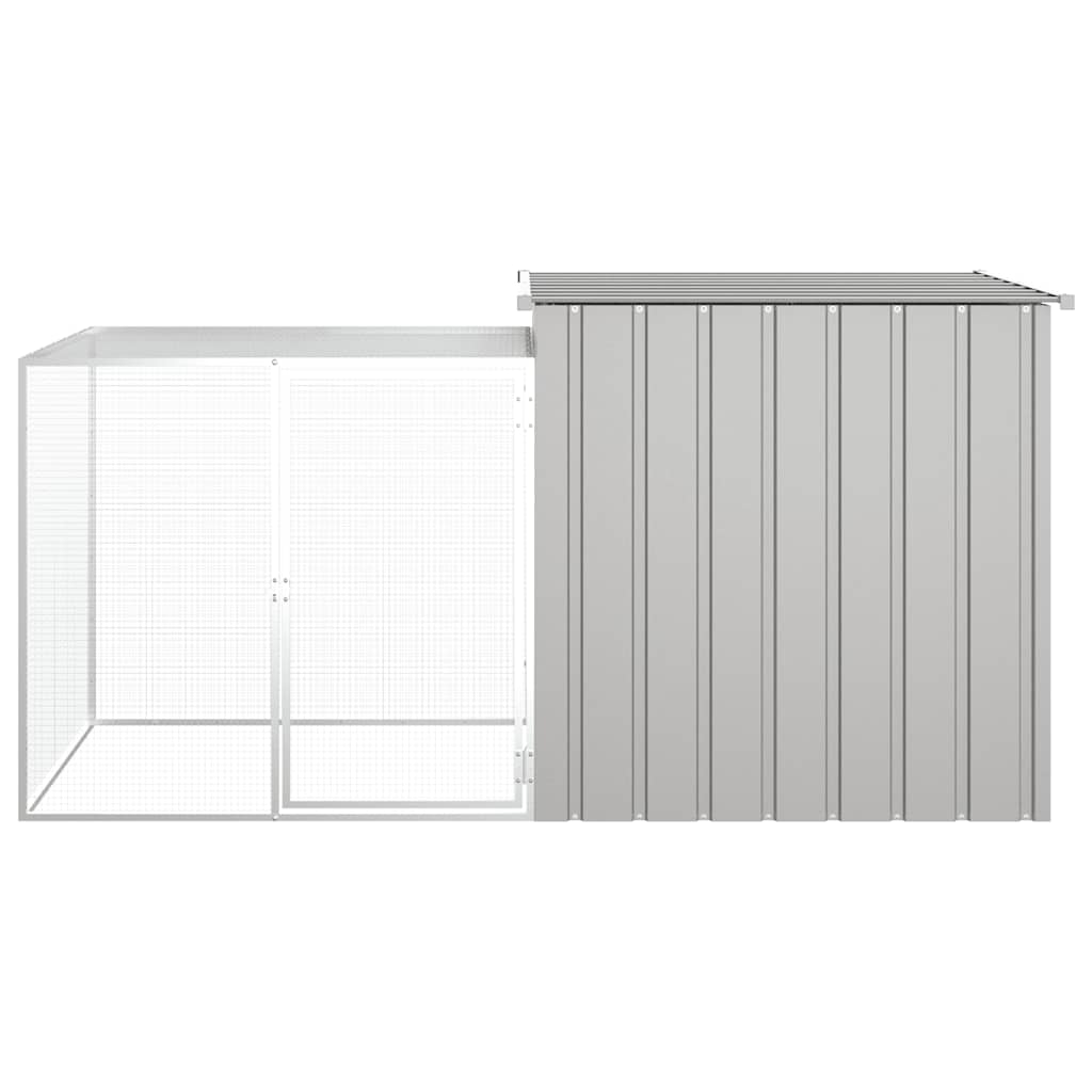Vidaxl Kaninchen Hutch 200x91x100 cm verzinkter Stahlgrau grau
