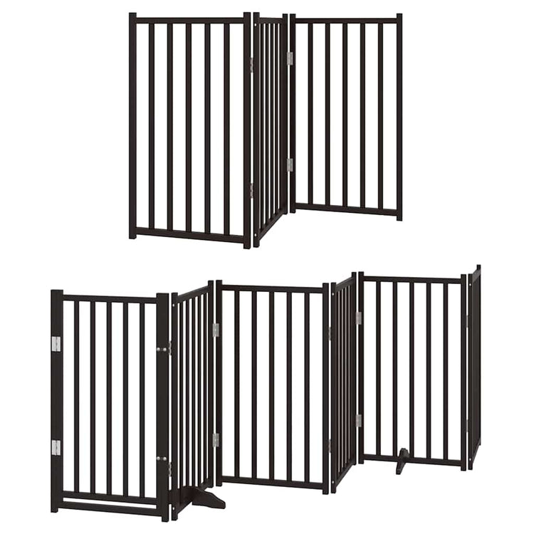 Vidaxx faltbares Hundegitter 12 Paneele 600 cm Pappelholz schwarz