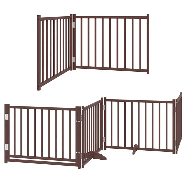 Vidaxl faltbares Hundegitter 10 Paneele 800 cm Pappelholz braun