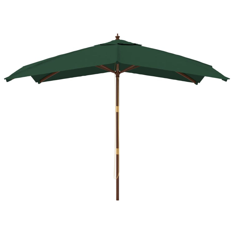 Vidaxl -Parasol mit Holzstangen 300x300x273 cm Grün