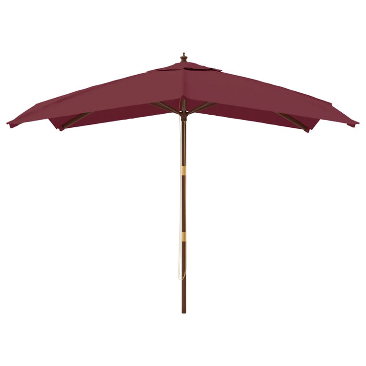 Vidaxl -Parasol mit Holzstangen 300x300x273 cm Bordeaux Rot