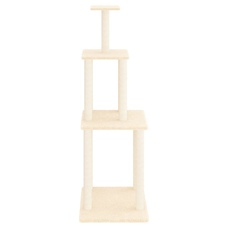 Vidaxl -Katzenmöbel mit Sisal -Kratzerposten 149 cm creme -gelenkt