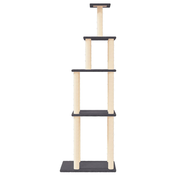 Vidaxl -Katzenmöbel mit Sisal -Kratzerpfosten 183 cm dunkelgrau