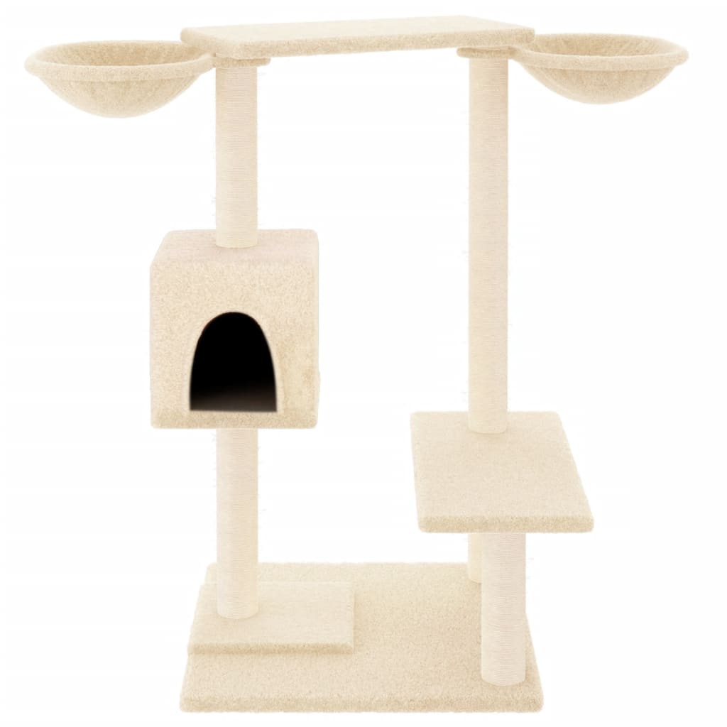 Vidaxl -Katzenmöbel mit Kratzpfosten 82 cm creme -gelenkt
