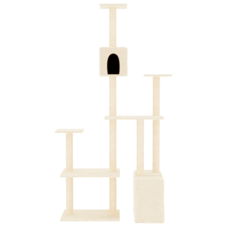 Vidaxl -Katzenmöbel mit Sisal -Kratzerpfosten 180 cm creme -gelenkt