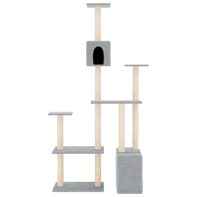 Vidaxl -Katzenmöbel mit Sisal -Kratzerpfosten 180 cm hellgrau