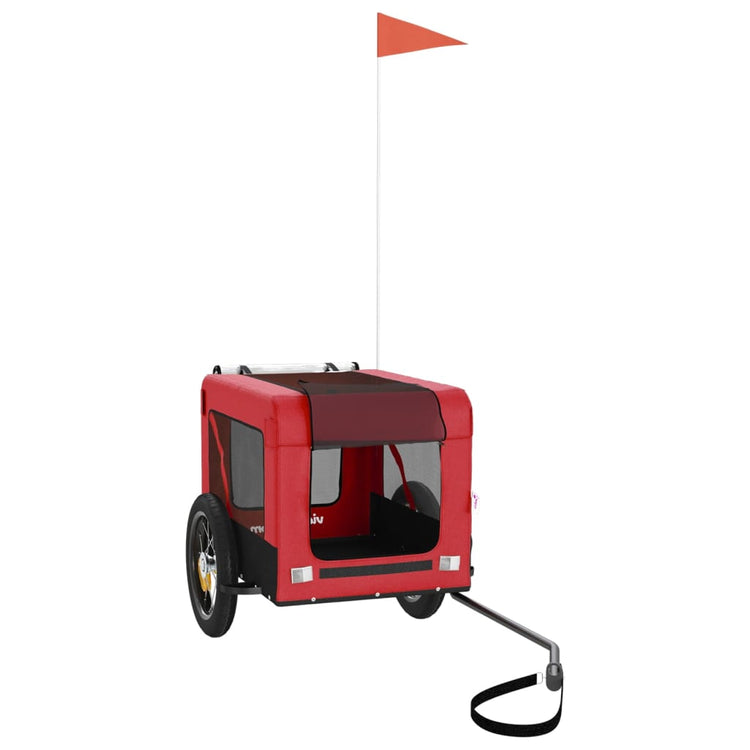 Vidaxl Dog Bike Trailer Oxford Fabric und Eisenrot und Schwarz