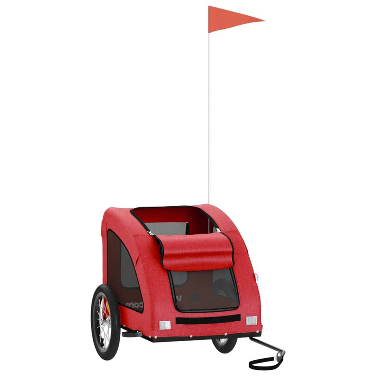 Vidaxl Dog Bike Trailer Oxford Fabric und Eisenrot