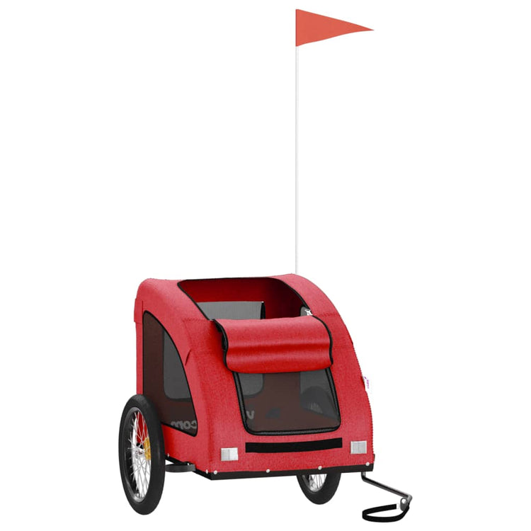 Vidaxl Dog Bike Trailer Oxford Fabric und Eisenrot