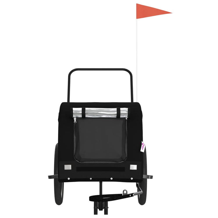 Vidaxl Dog Bike Trailer Oxford Fabric und Eisenschwarz
