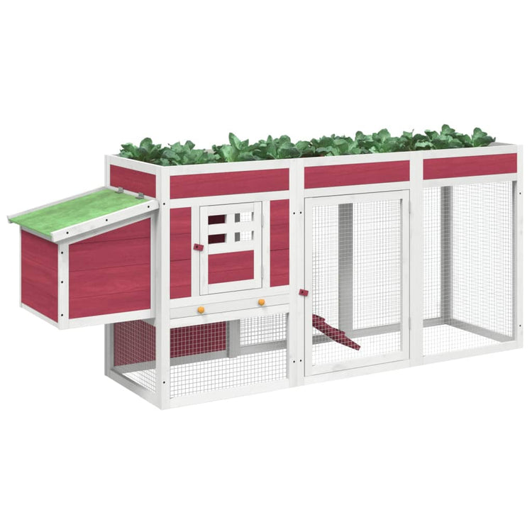 Vidaxl Chicken Coop 204x50x84 cm Festkiefer rot