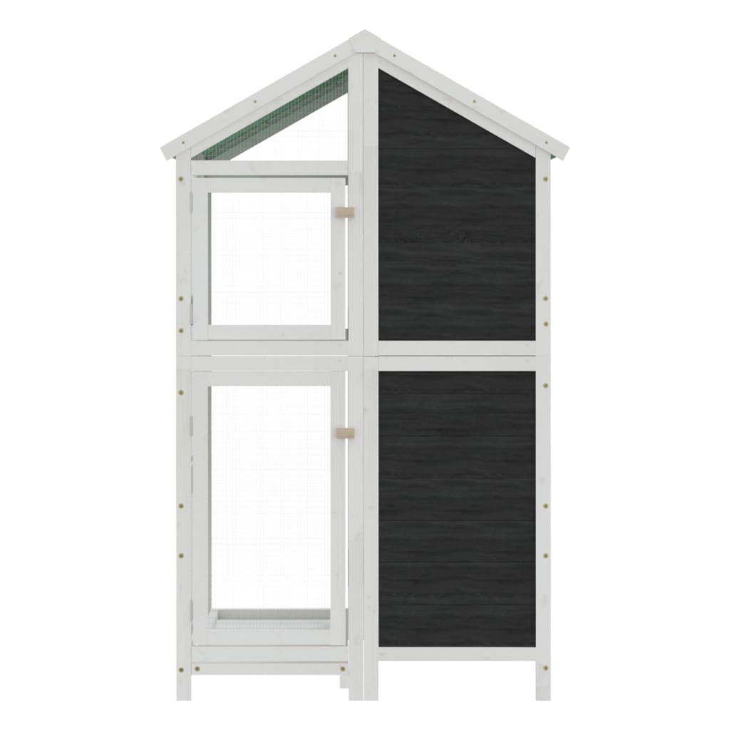 VIDAXL VIRET 97X81X152 CM Feststoffkieferngrau