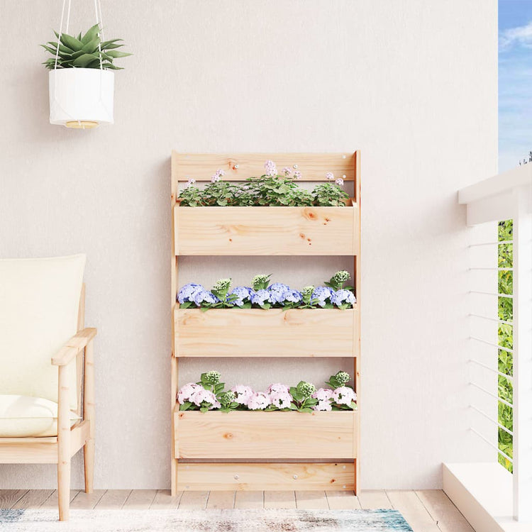 Vidaxx Pflanzgefäß zur Wandmontage aus 3-lagigem 60x18,5x110 cm Kiefernholz