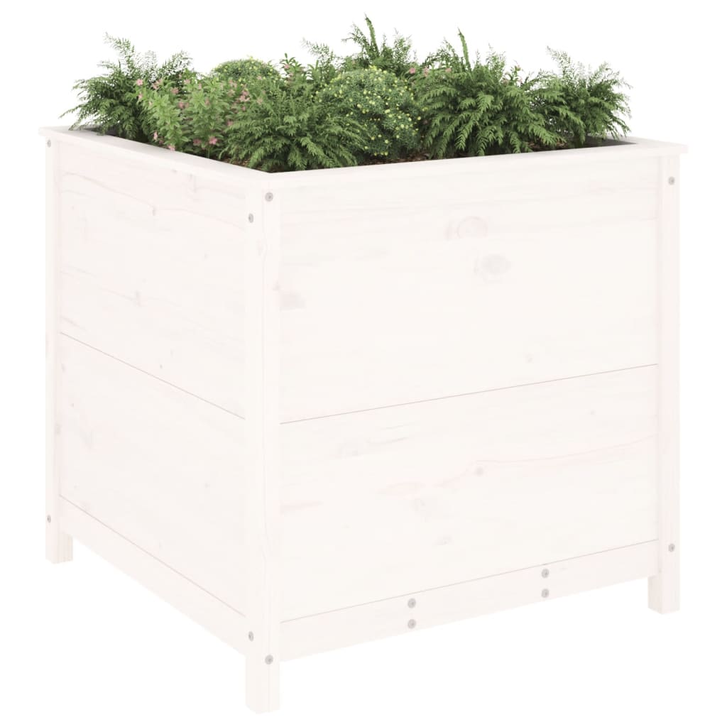 VIDAXL -Planungsbox 82.5x82.5x78 cm Festkiefer weiß