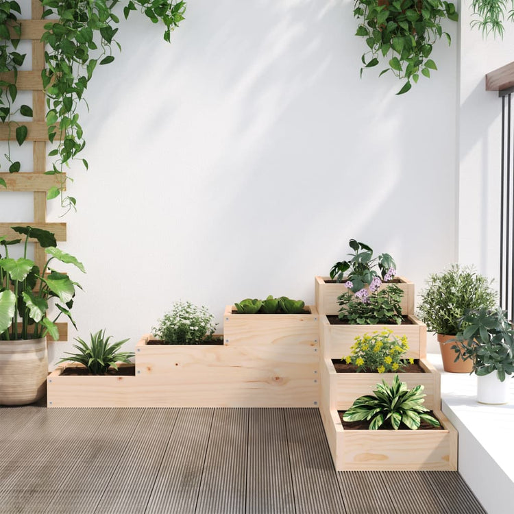 Vidaxx Pflanzgefäß 4-lagig 106x104,5x36 cm massives Kiefernholz