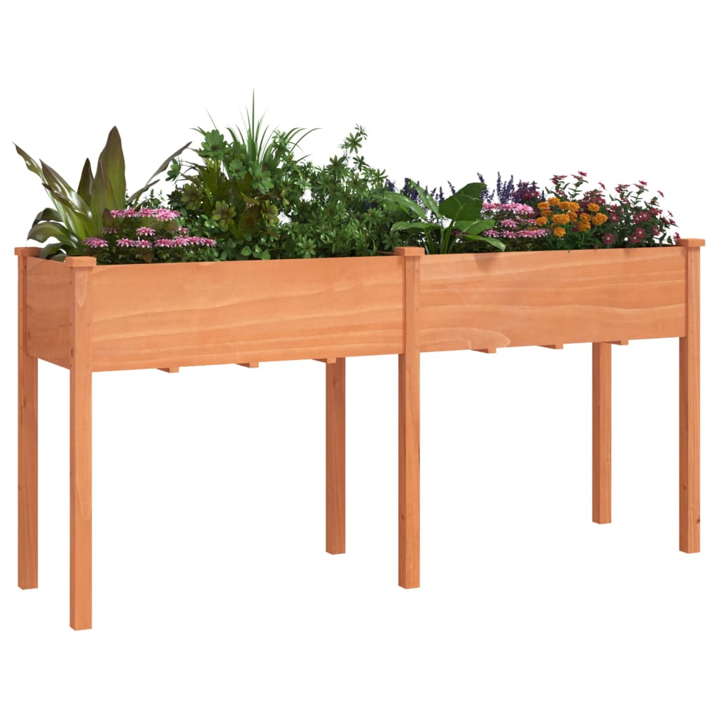 VIDAXL -Pflanzer mit Auskleidung 161x45x76 cm Festkiefernbraun