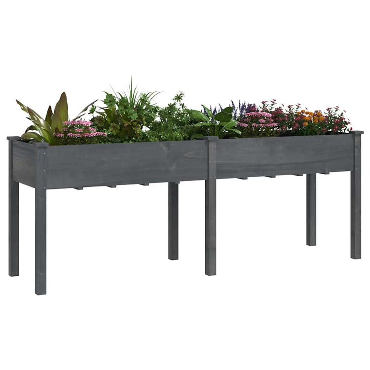 VIDAXL -Pflanzer mit Auskleidung 203x53x76 cm Festes Poring Grau